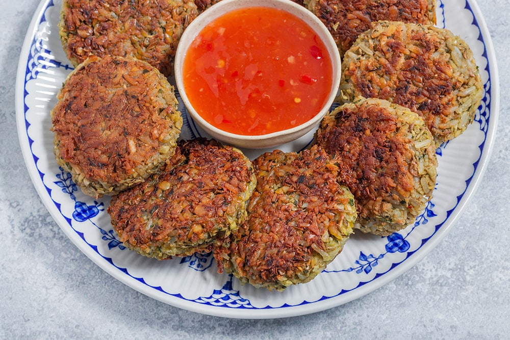 קציצות עדשים ואורז טבעוניות ללא גלוטן