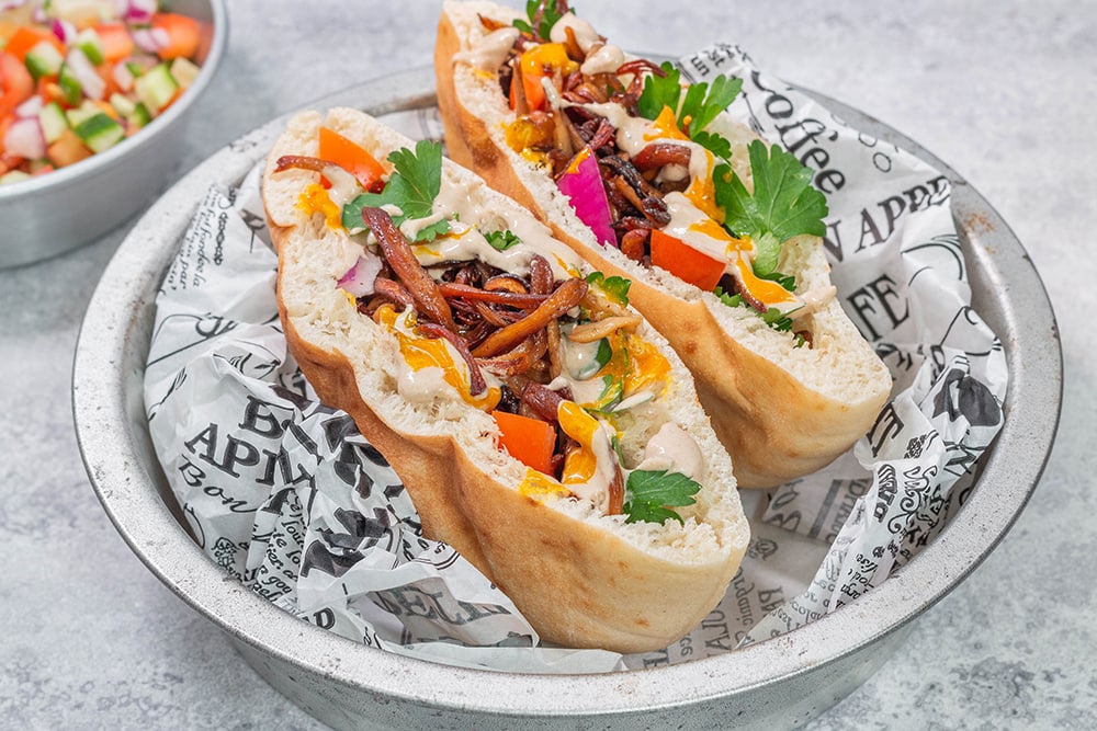 שווארמה טבעונית מפטריות