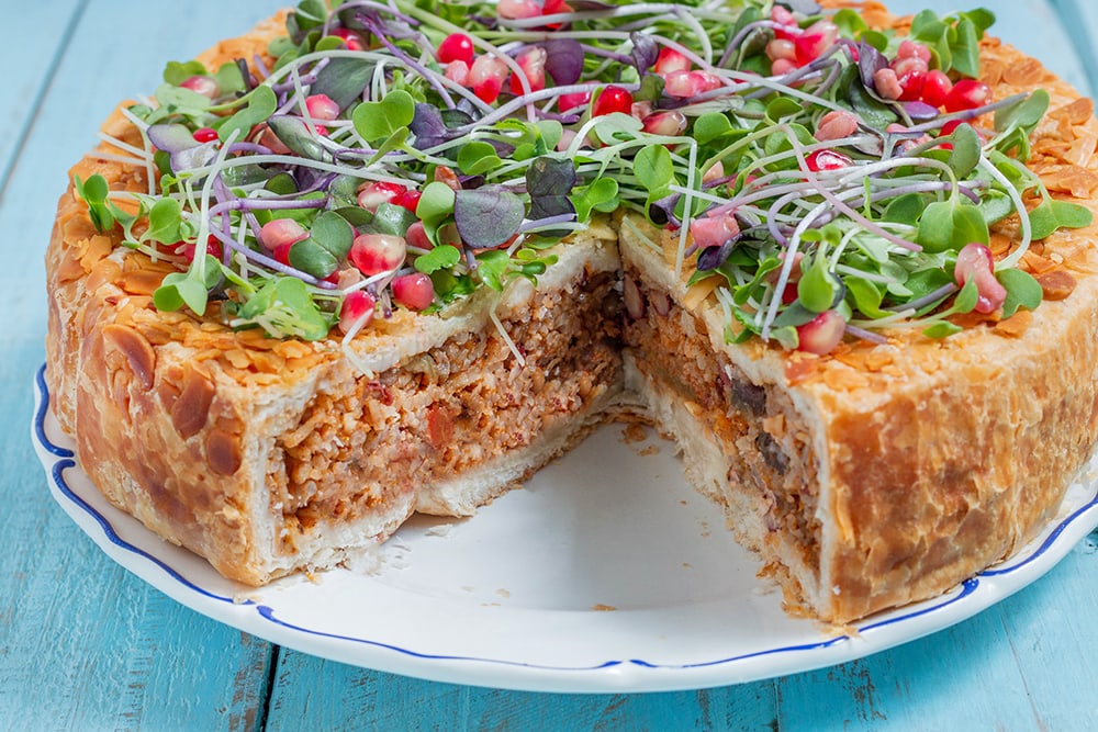 מאפה טבעוני ממולא באורז וירקות