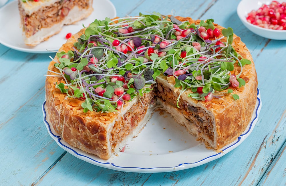 מאפה טבעוני ממולא באורז וירקות