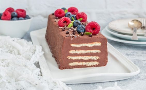 עוגת ביסקוויטים שוקולד וגבינה (טבעונית)
